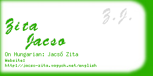 zita jacso business card